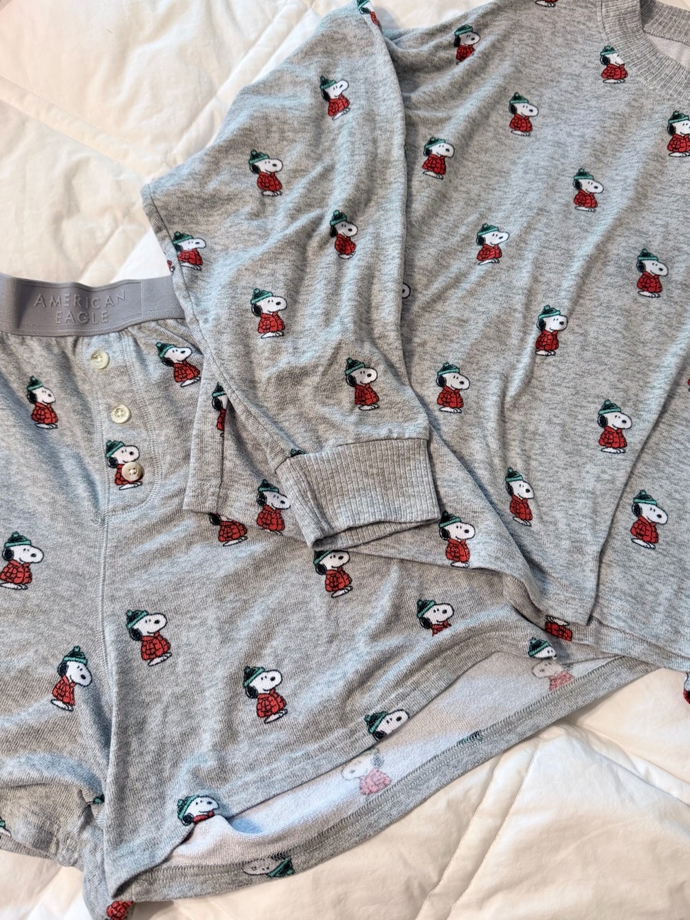American Eagle Outfitters Snoopy Holiday Pajama Set - Oversized, Super Soft!
